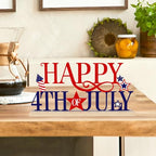 COCHIE Metal Happy 4th of July Sign, Red Blue and White Decorations for Home, Office, Shelf, Mantel, Indoor, Fouth of July Decoration, Patriotic Star Decor (Independence Day) - style: Independence Day