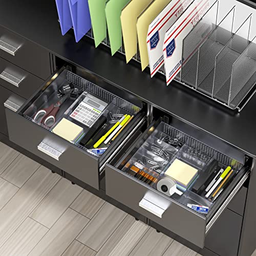 Simple Houseware Drawer Organizer Tray with 9 Adjustable Compartments, Clear - color: Clear, size: 1 Pack