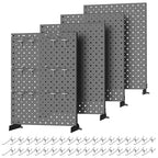 TORACK Pegboard Display Stand for Craft Shows & Fairs, 12 x 16 in Metal Tabletop Pegboard Display with Hooks for Christmas Fair Event(Black, Pack of 4) - style: 4-Pack Black