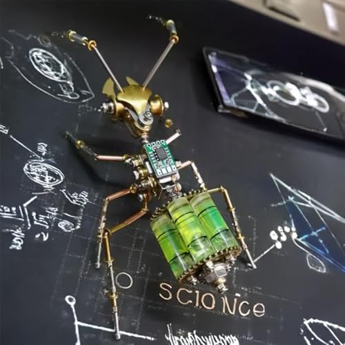 Steampunk Mechanical Ant Model Kit for Adults – 3D DIY Metal Insect Puzzle with Retro Brass Design, Collectible Robot Sculpture for Home & Office Decor, Gift for Hobbyists and Makers (Gatling Ant) - style: Gatling Ant