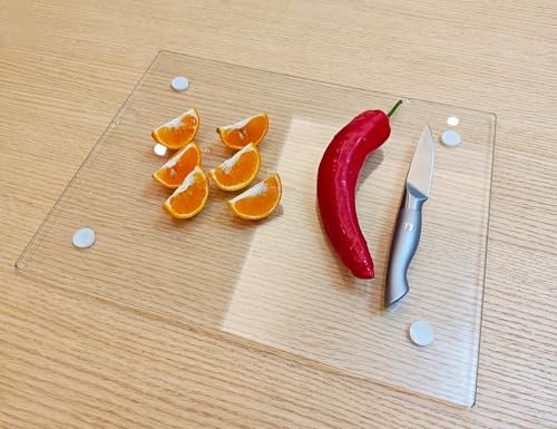 Tempered Glass Cutting Board – Long Lasting Clear Glass – Scratch Resistant, Heat Resistant, Shatter Resistant, Dishwasher Safe. - color: Glass