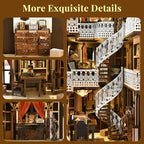 CCCDF Book Nook Kit Library, DIY Miniature House Kit, 3D Wooden Puzzle Dollhouse Kit for Adults and Teens, Bookshelf Booknook with LED Light (Law Library) - style: Law Library