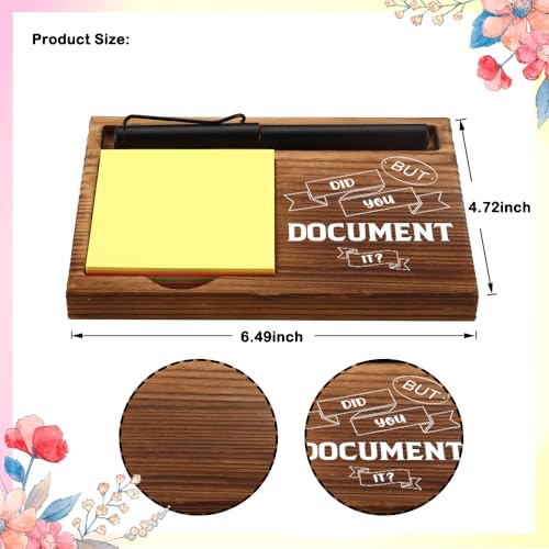 FOUGSTA Funny Office Gifts for Accountant, Gag Office Gifts for Accountant, Gag Desk Decor Gift for Coworker,Wooden Notepad Pen Holder With Funny Quotes,16.5 x 12 x 1.5 cm,XXN12 - style: but did you document it