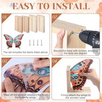 Decorative Butterfly Bookends Wooden Acrylic Butterflys Bookend Modern Bookshelf Decor Accent Book Stopper Decor for Home Farmhouse Shelves Office Lover Gift(Junonia Almana Butterfly) - style: Junonia Almana Butterfly