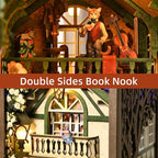 TOYQI Book Nook Kit, DIY Miniature Dollhouse Kit for Adults and Teens, Booknook Tiny House Kit Bookshelf Decoration 3D Wooden Puzzle Bookend - style: Cat Affairs Bureau