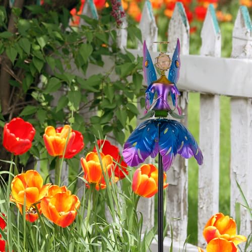 Wind Spinner Outdoor,Waterproof Garden Windmill Spinners,Kinetic Metal Sculpture for Outdoor Yard Lawn Patio Decorations - size: Fairy Wind Spinner