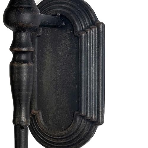 Gothic Wall Sconce Candle Holder (Set of 2) Black Crown and Scepter Design Wall-Mount Metal Candle Holders Hanging Iron Wall Candle Sconce Holder for Living Room, Bathroom, Dining Room - color: Crown Sconce - Standard