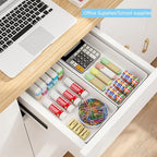 3 Pack White Large Size Plastic Drawer Organizer Tray Cutlery Utensil Makeups Drawer Organizers 15" X 6" - size: 3 Pack 15"x6" White Plastic