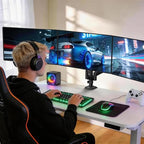 WALI Triple Monitor Mount, 3 Monitor Desk Mount for Screens 13-33 Inch, Multiple Monitors Stand with Tilt, Swivel, Rotation, Mounting Holes 75/100 mm, Black - size: 13"-33", style: Triple Arms