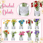 Xuhal 40 Sets Mothers Gift Set for Women Positive Mini Bud Vase with Flowers Positive Cards Motivational Office Desk Decor Gift for Mother Women Teacher Volunteer Employee Nurse Wedding