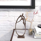 Danya B. Circle of Love Bronze Sculpture - Contemporary Home Decor Modern and Elegant Couple Embrace Eternal for Wedding, Anniversary, Birthday or Gift