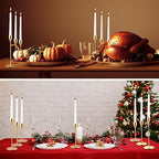 Inbagi 24 Sets Gold Candlestick Holders Bulk for Taper Candles Metal Tall Pillar Candle Stands for Table Centerpiece Wedding Christmas Home Party Decor, Fit 0.79 in Thick Candle