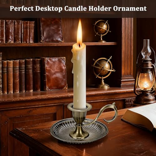 Candle Holder Candlestick Holders,2Pcs Taper Candle Holders Vintage Candlestick Holders with Handle for Party Wedding Home Decor