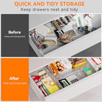 Criusia 30 Pack Large Clear Plastic Drawer Organizer Bins - Acrylic Kitchen Drawer Organization and Storage Dividers for Utensils Gadgets, Office Bathroom and Vanity Organizer for Makeup Accessoires - size: 30 Pack