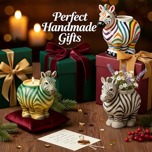 1Pc 3D Zebra Epoxy Resin Casting Jar Mold Cute Animal Candle Holder Silicone Mold for Makeup Brush Succulent Plant Pot Concrete DIY Cement Plaster Art Handmade Safari Home Decor Gifts - color: Zebra Resin Mold