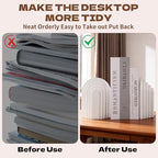 2 Pack Concrete Book Ends Layered Arch Design Book Stopper Holders for Aesthetic Decor Decorative Heavy Duty Bookends for Shelves Cookbooks Modern Home Desk Office
