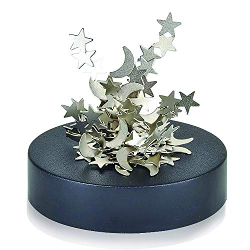 ArtCreativity Magnetic Moons & Stars Sculpture (Set of 2) - Desk Magnet Fidget Toys for Adults, Stress-Relief Office Decor, Stocking Stuffers & Educational Development Toys for Kids