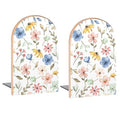 Seamless Flowers Blue Pink Book Ends Decorative Wood Bookends for Shelves Kids Room Desk Home Office Book Stoppers for Magazines,Books, DVDs, 1 Pair/2 Pieces(5x3.1 in)
