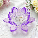 Crystal Flower Jewelry Tray, Luxury Transparent Decorative Trinket Dish for Rings, Earrings, Necklaces, Keys for Vanity Dresser Nightstand, Elegant Gift for Women Mother's Day (1, 4.4"(w) - Purple) - size: 4.4"(w) - Purple