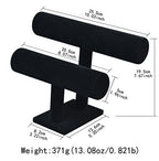 Stratalife Bracelet Holder Bracelet Organizer Bracelet Display Stand T-Bar Jewelry Display Necklace Holder Stand Watch Holder Jewelry Organizer for Bangle Necklace Black (2 Tair)