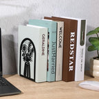 3 Pair Decorative Book Ends for Shelves, Metal Bookends, Heavy Duty Non-Slip Book Stopper for Heavy Books, Shelf Holder Supports for Home Office
