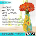 MODGY Collapsible and Expandable Plastic Flower Vase, Unbreakable, Foldable, Decorative Modern Centerpieces, Table Decorations, Van Gogh Sunflowers, 1 Pack - style: 1 Pack