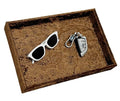 AgentMoon Jewelry Tray or Trinket Tray.Bedside Makeuop Remover Organizer for Earring Eyeglasses Phone Watch Bracelet Keys.Luxury Extra Velour Full Wrap. (Embossing Coffee) - color: Embossing Coffee