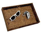 AgentMoon Jewelry Tray or Trinket Tray.Bedside Makeuop Remover Organizer for Earring Eyeglasses Phone Watch Bracelet Keys.Luxury Extra Velour Full Wrap. (Embossing Coffee) - color: Embossing Coffee
