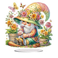 5D Tabletop Diamond Art Painting Kit Ornament, Stand Up Special Shaped Crystal Diamond Art Desktop Kits for Adults Craft Gift - Gardening Gnome (Yellow) - color: Gardening Gnome