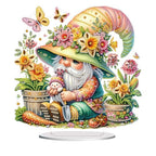 5D Tabletop Diamond Art Painting Kit Ornament, Stand Up Special Shaped Crystal Diamond Art Desktop Kits for Adults Craft Gift - Gardening Gnome (Yellow) - color: Gardening Gnome