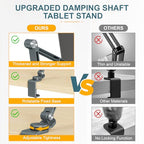 Houele Tablet Stand Holder, Adjustable Foldable Tablet Arm iPad Desk Mount with 360°Rotate Base, Phone Holder iPad Stand for Desk and Bed, Compatible with Tablets, Phones or Other 4-15.6" Device - color: Grey