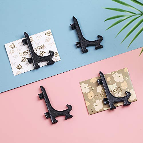 Artliving 3" Black Plastic Stand Cookie Holder Display Stand Place Card Holder Display Easels at Weddings, Birthday Party(24 Pack) - color: Black, size: 3inch(24piece)