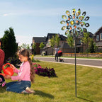 63 Inch Kinetic Wind Spinners with Stake, Metal Windmill Garden Decorations, 360 Swivel Peacock Outdoor Wind Sculpture, Dual Direction Wind Catcher for Yard Art, Lawn Decor, Idea Gifts - size: Medium