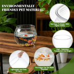 Geelin 1 Gallon Plastic Fish Tank Large Bowl Shatterproof with Crystal Clear Clarity for Terrarium, Flower Vase Centerpiece Gift for Fish Lovers (Round) - size: 1 Gallon, style: Round