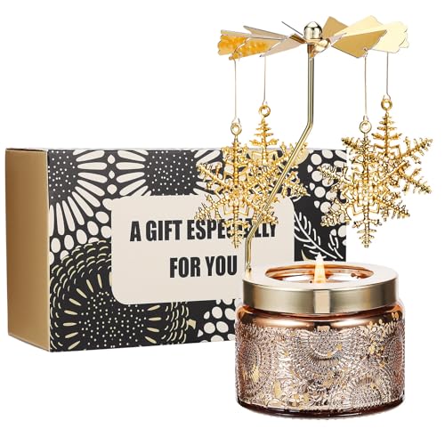 Snowflake Gifts for Women, Birthday Gifts for Mom Daughter Sister Wife, Unique Gift for Friend Women, Rotatable Scented Candles Gift for Christmas Anniversary (Snowflake) - size: Snowflake