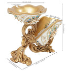 Tabletop Wine Rack Golden Luxury Cameo Flower Diamond Wine Glass Display Holder, Holds 1 Wine Bottle and 3 Wine Glasses Wine Decor for Kitchen Bar Gifts
