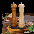 Black Salt and Pepper Mill Tray, Pepper Grinder Wood Rest, Work Surface and Dining Table Protector (Pepper mill not included) - color: I Black Colours Mill Rest