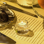 Crystal Votive Tealight Candle Holders Home Decorations for Christmas Wedding Table 2.5" Diameter x 1.8" High Set of 2
