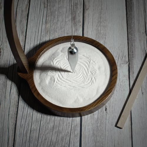Kihomi Wooden Sand Pendulum for Desk | Creative Swinging Sand Tracing Pendulum | Magical Kinetic Decor for Zen Office and Home Decor | Relaxing Accessories for Tensegrity and Ornament Gifts (Brown)