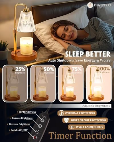 Candle Warmer Lamp with Timer Dimmable Crystal Vertical Stripe,Mothers Day Birthday Gifts for Women Mom, Adjustable Candle Warmer with 2 Bulbs, Candle Lamp for Jar Candles, House Warming Home Decor - color: Crystal Stripe-gold
