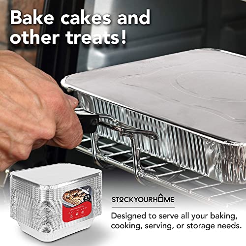 9x13 Aluminum Trays with Lids (10 Pack) – Disposable Half Size Deep Pans for Cooking, Storage, BBQ, Grilling, Catering, Stock Your Home - size: 10 Pack w/ Lids