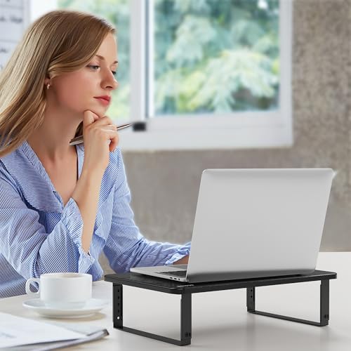 BESIGN MS01 Monitor Stand Riser, Height Adjustable Laptop Stand, Computer Monitor Stand for Monitor, Computer,Laptop,Printer (Black) - color: Black