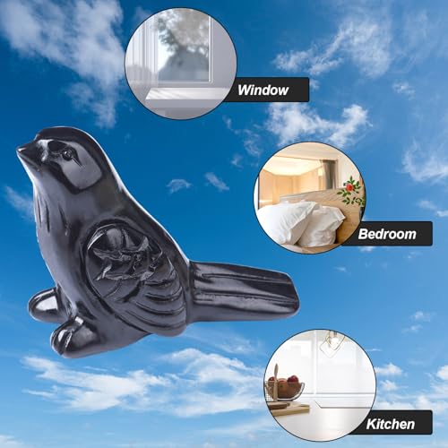 Black Obsidian Crystal Bird Carving Hand Carved Gemstone Bird Figurine 2.4 Inch Polished Animal Sculpture Healing Stone Home Office Desk Decoration Gift Collection - color: Obsidian Bird