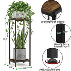 TOSKING 30" Tall Plant Stand, 2-Tier Metal & Wood Plant Shelf, Heavy Duty Flower Pot Holder (Holds 160 lbs) for Living Room, Corner, Balcony and Garden - size: 2-tier 30'' Wood