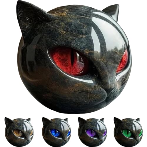 Black Cat Sculpture - color: Red