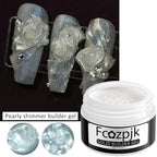 Fcozpjk Solid Builder Gel for Nails, Pearly White & Clear Solid Builder Gel Non-Sticky Hard Gel for Nails with Silicone Carving Pen 3D Sculpting Gel Iridescent Nail Gel Manicure Salon Supplies - color: 01-04