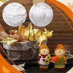 Seenelling 2 Pack Fall Thanksgiving Scarecrow Ready to Paint Your Own Statues 4'' DIY Unpainted Ceramics Figurines Kit Blank Paintable Ceramics Classroom Art and Crafts Decorations - style: Fall Thanksgiving Scarecrow