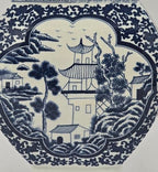 17" Classic Blue and White Porcelain Vase, Landscape Ceramic China Qing Style （D18）