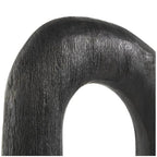 Deco 79 Mango Wood Abstract Decorative Sculpture Cutout Oval Home Decor Statues, Set of 2 Accent Figurines 20", 18"H, Black