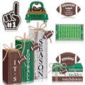 Vercraft 11 Pcs Football Table Decorations Football Tiered Tray Decor Centerpiece Decorative Wood Books Table Top Decor Tailgates Tackles Touchdowns Wooden Sign for Home Party Supplies - style: Football